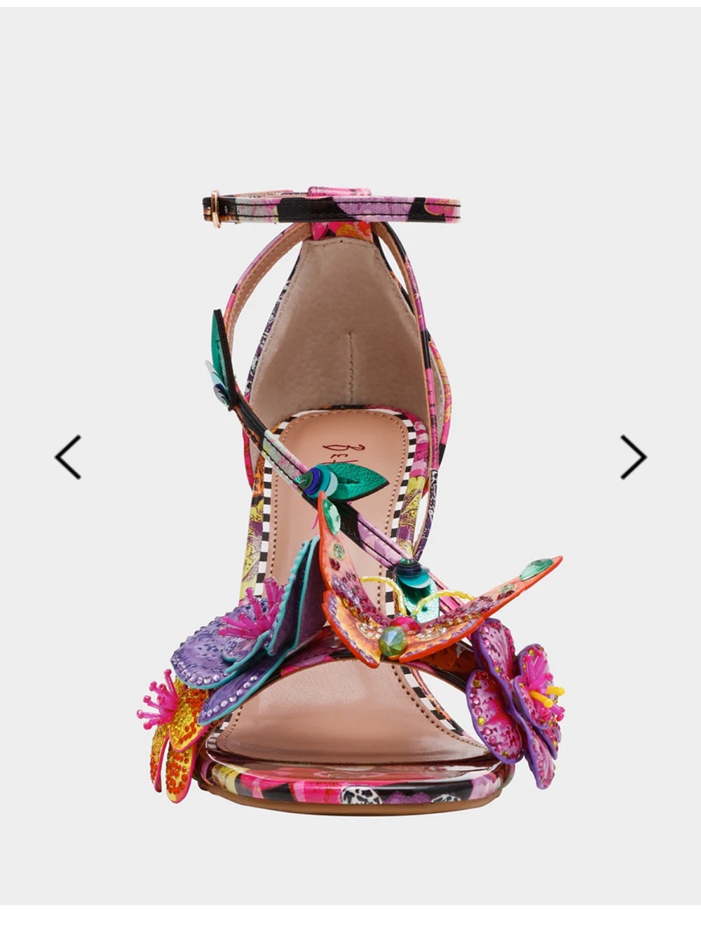Betsey Johnson Multicolor Floral Embellished Ankle-Strap Heels - Picture 11 of 14